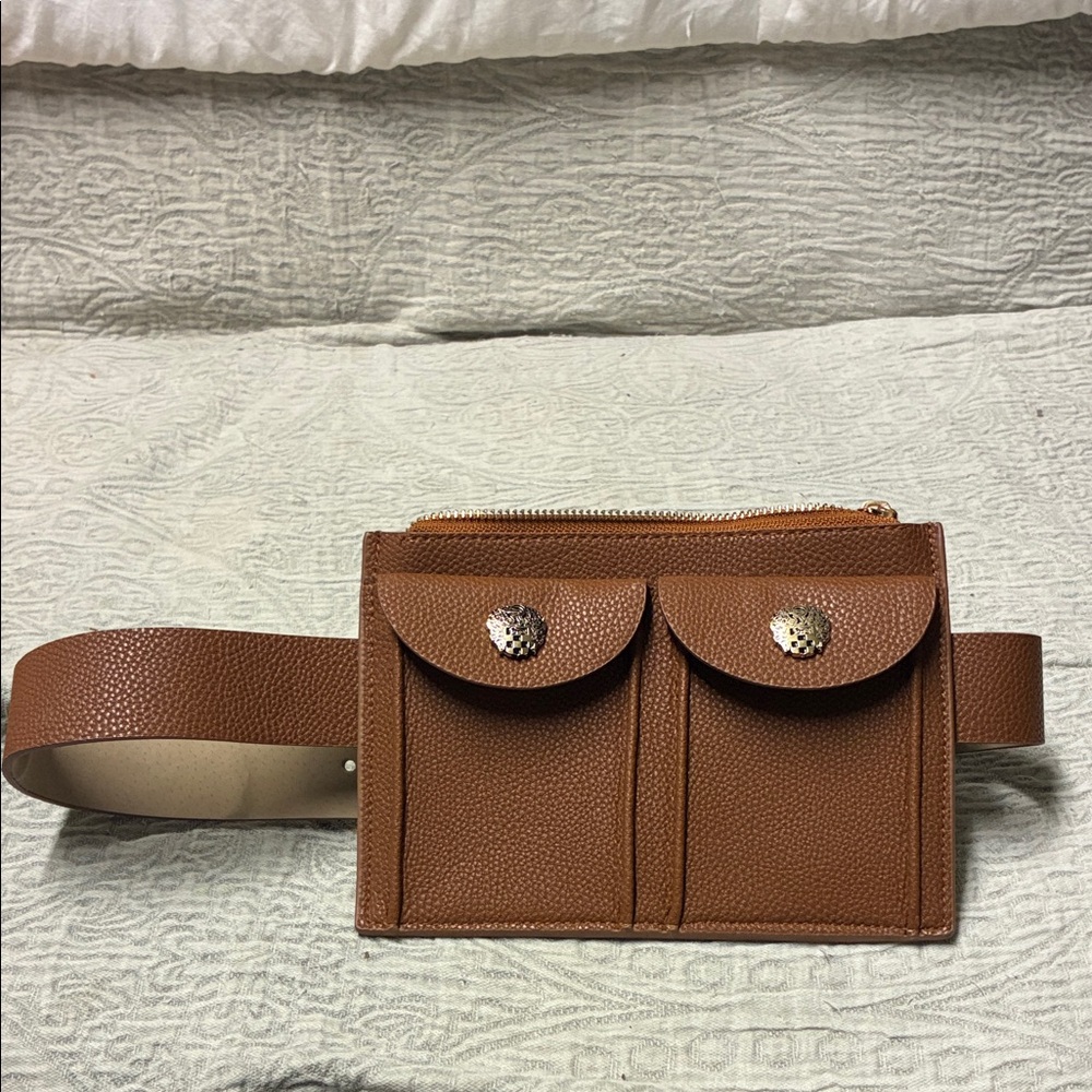 Vince Camuto Brown Belt Bag with Dual Pockets